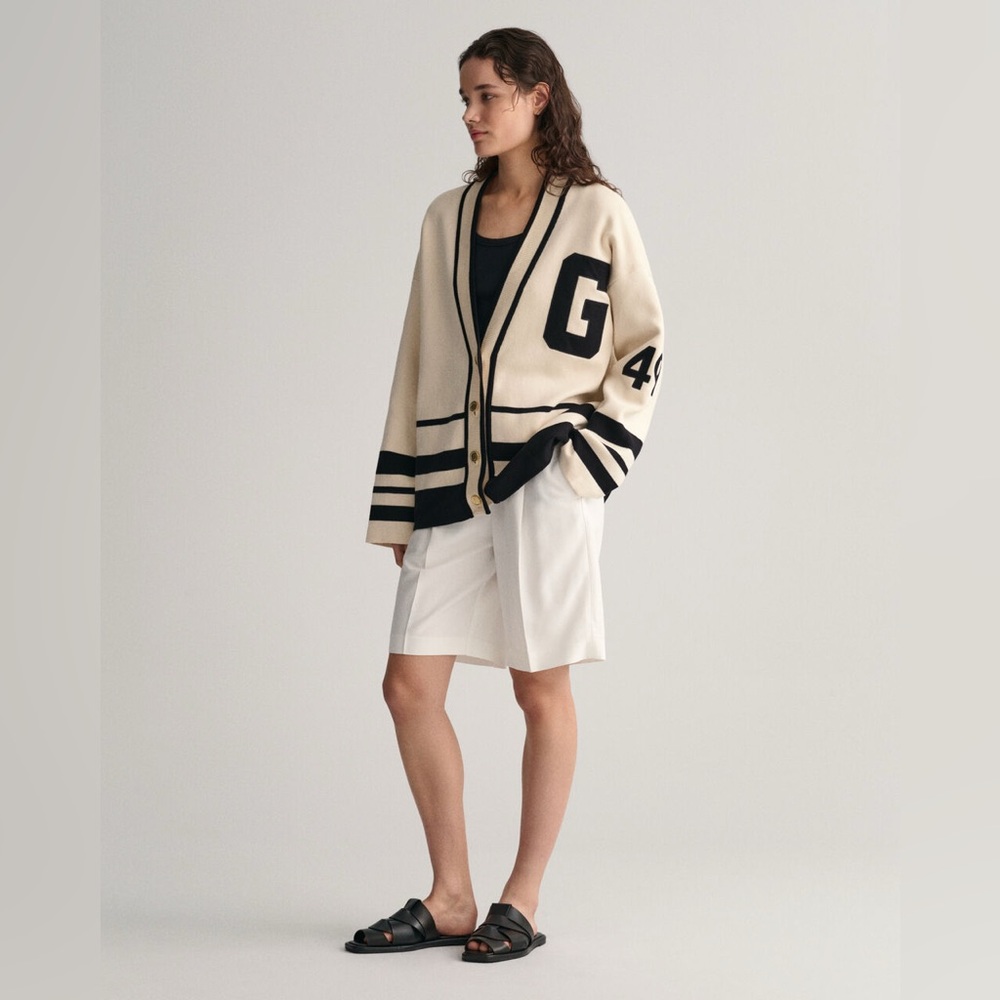 GANT Varsity V-Neck Cardigan - Picture 4 of 5